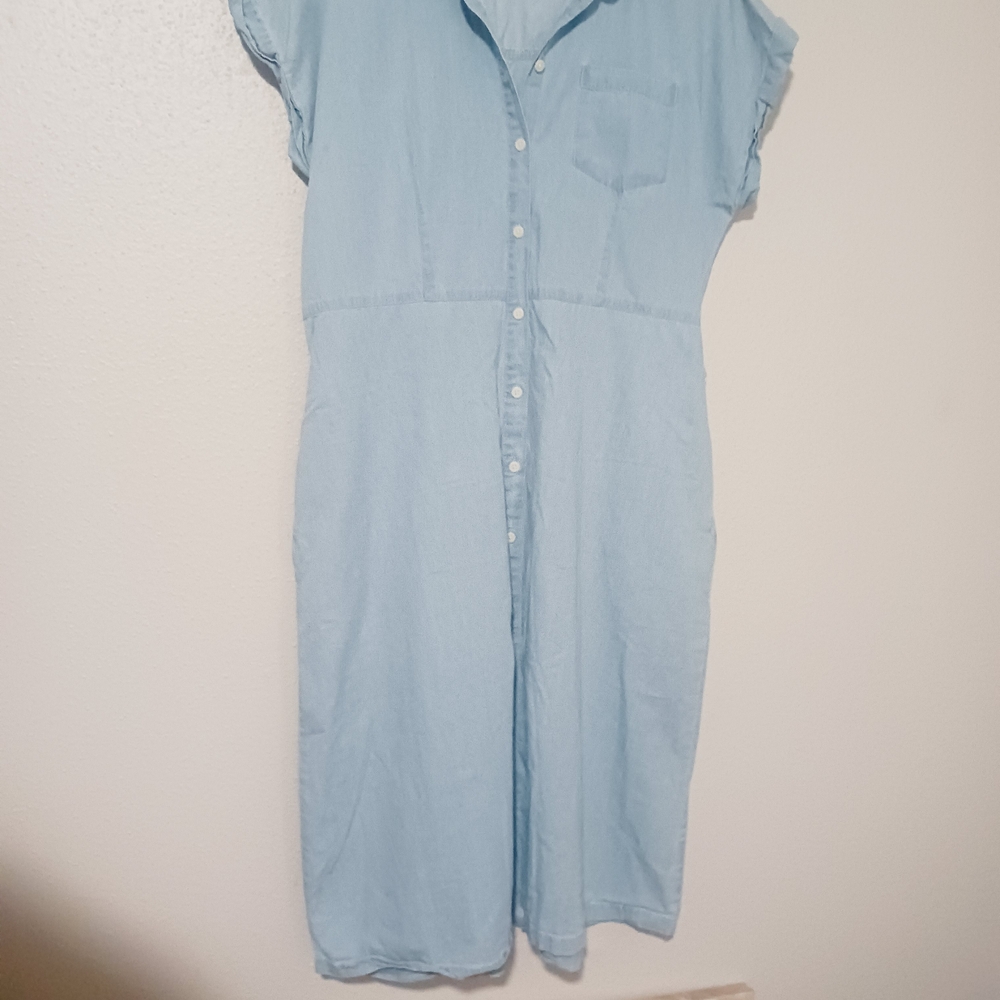 Time and Tru Light Blue Midi Dress